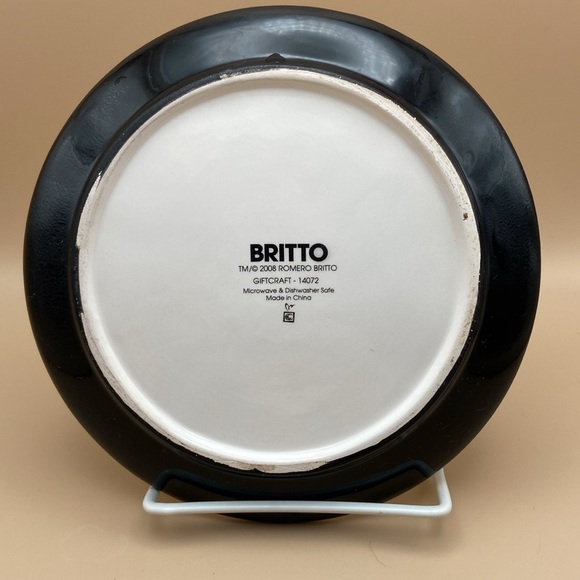 Romero Britto 2008 Black & White Small Plate - Picture 3 of 8